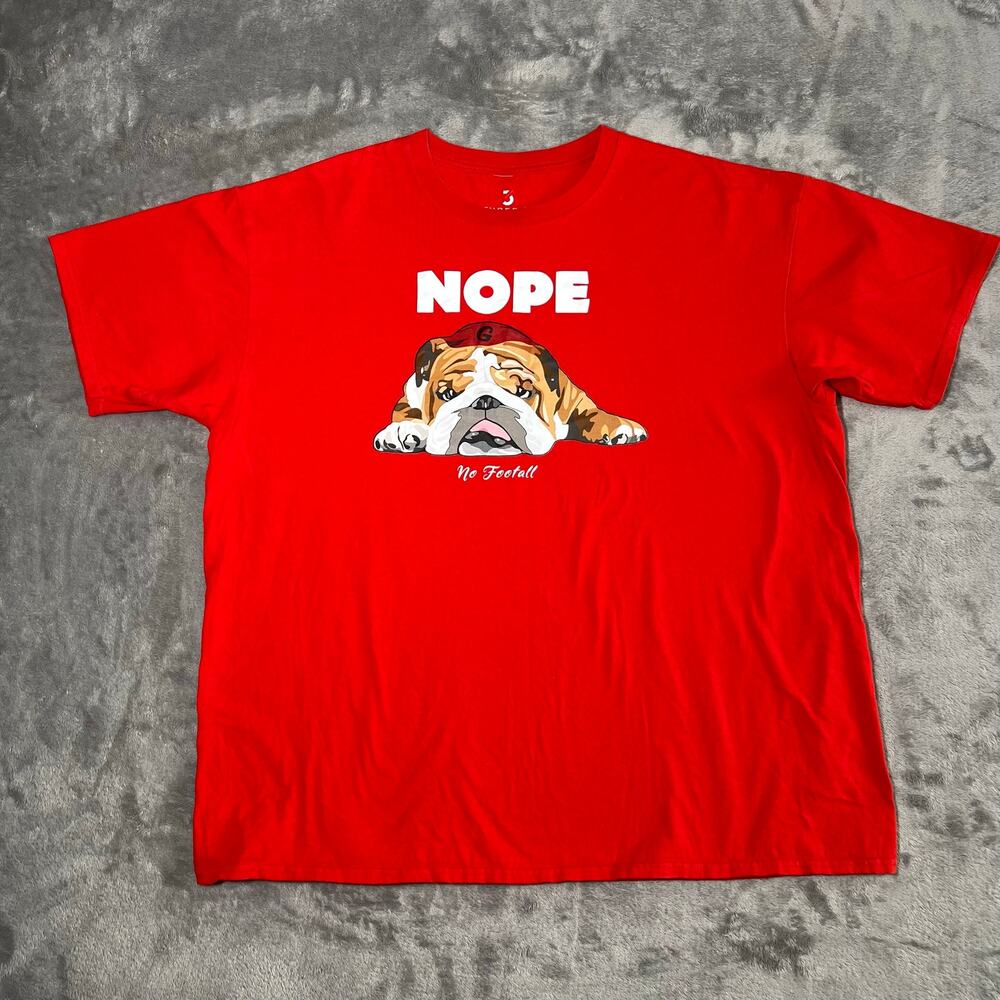 Georgia Bulldogs Inspired T Shirt Men’s XXL Red NOPE Football Graphic Tee
